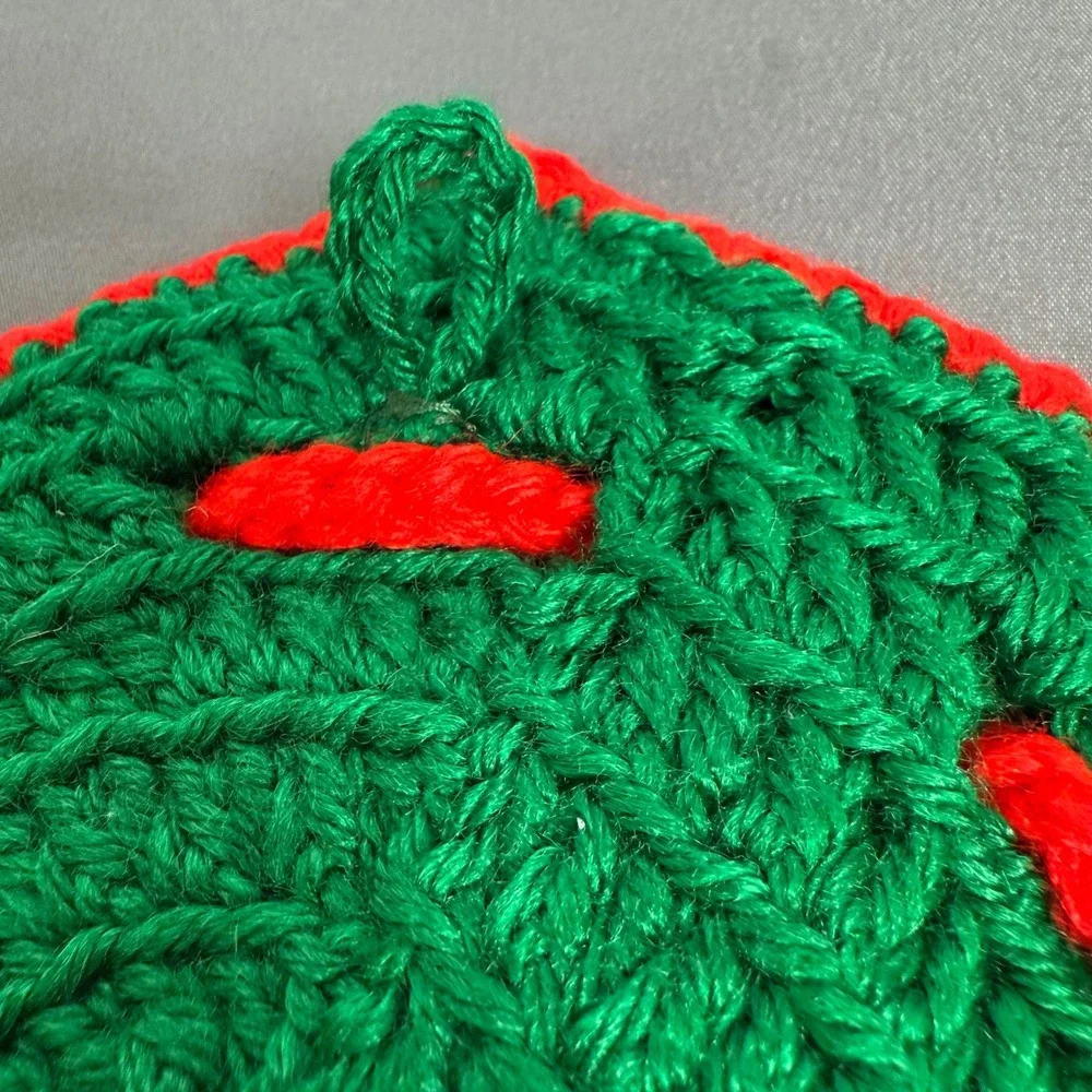 Handmade Crochet Santa Claus Christmas Potholder Hot Pad Hexagon‎ Decor